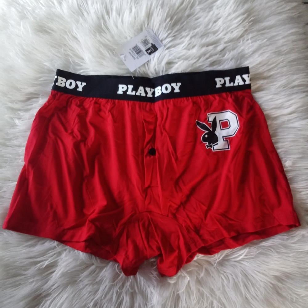 Playboy Red Mens Boxer Briefs